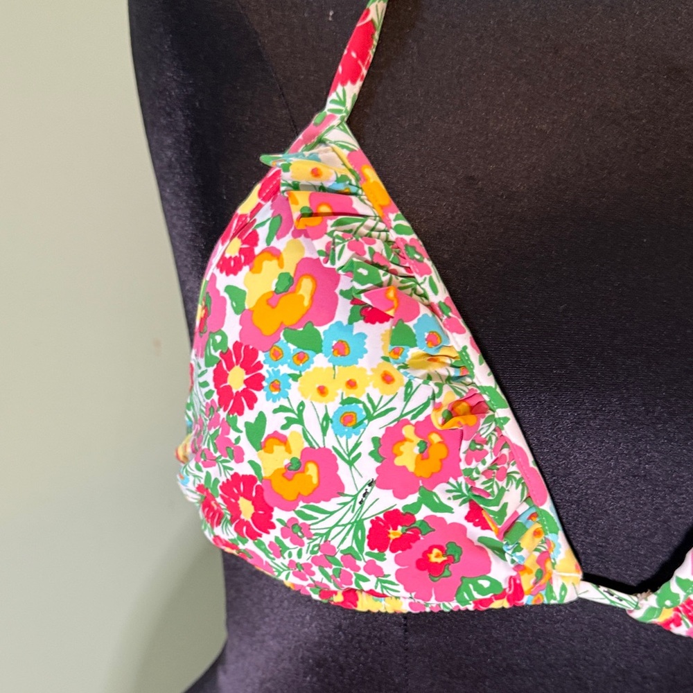 Lilly Pulitzer Floral Halter Bikini Top medium - Picture 3 of 7